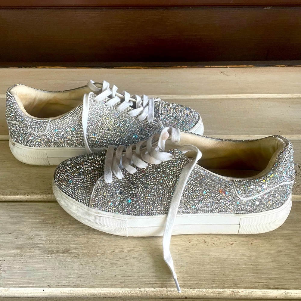 Betsey Johnson Sidney Rhinestones jeweled sneakers/ tennis shoes